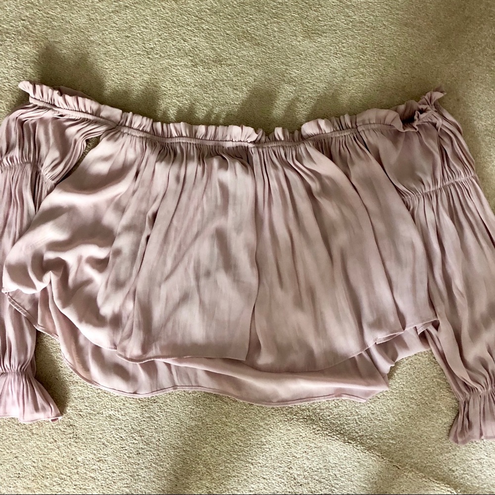 Pink Off the Shoulder Ruffle Blouse - Picture 7 of 8